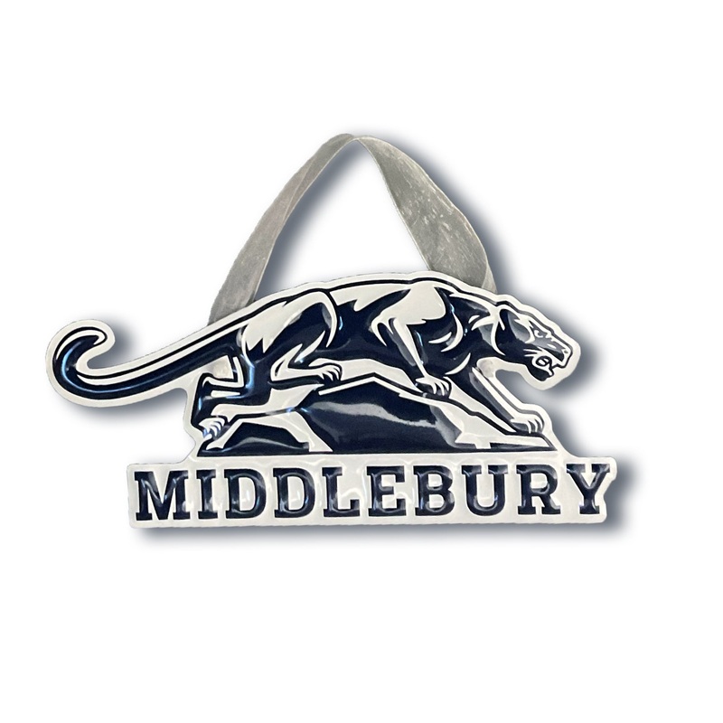 Middlebury Panther Mini Tin Tacker Ornament