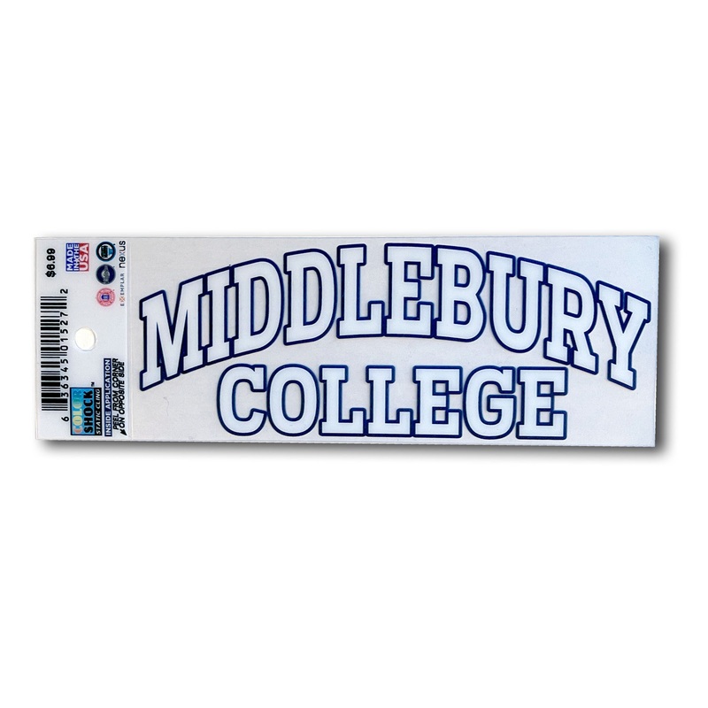 Middlebury College Static Cling Window Decal (white/navy)