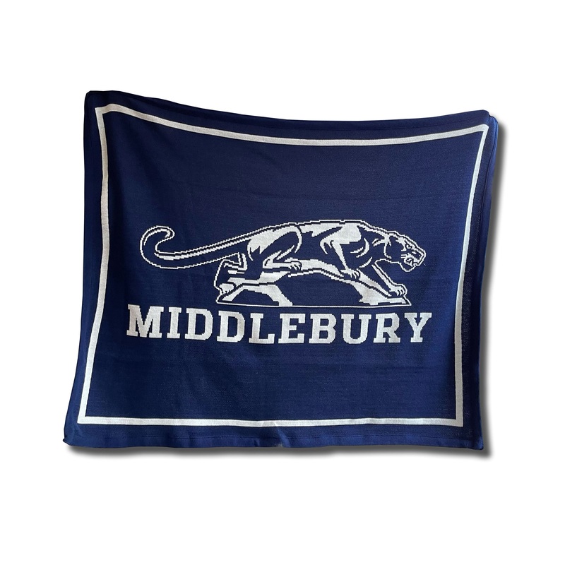 Middlebury Panther Knit Blanket