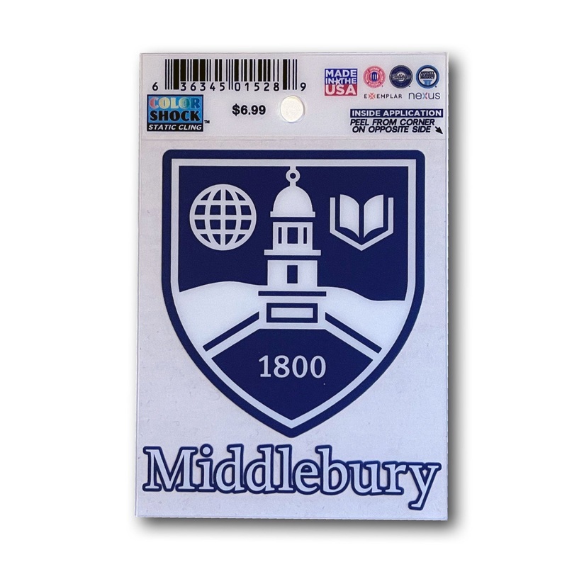 Middlebury Shield (inside window) Static Decal