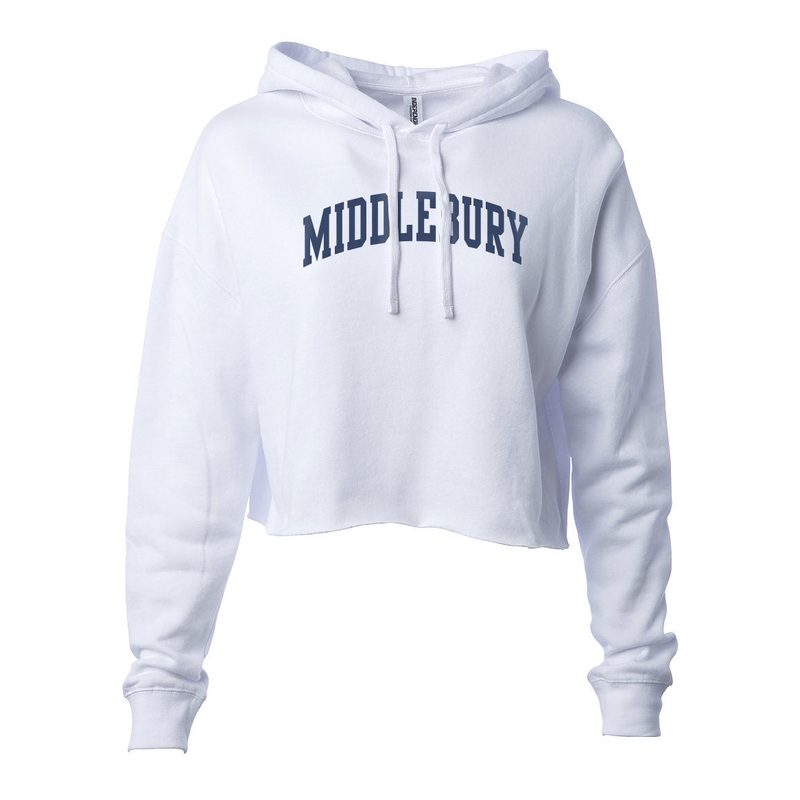Middlebury Women’s Crop  Hoodie (white)