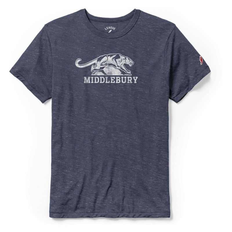 Middlebury Panther Tri-Blend Tee- navy (by League)