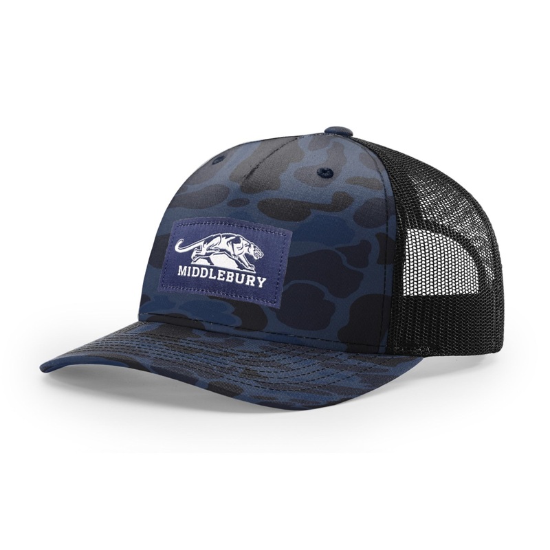 Middlebury Panthers Trucker Hat (Admiral Duck Camo/Black)
