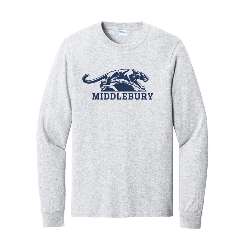 Middlebury Panther Long Sleeved T-Shirt (Ash Grey)
