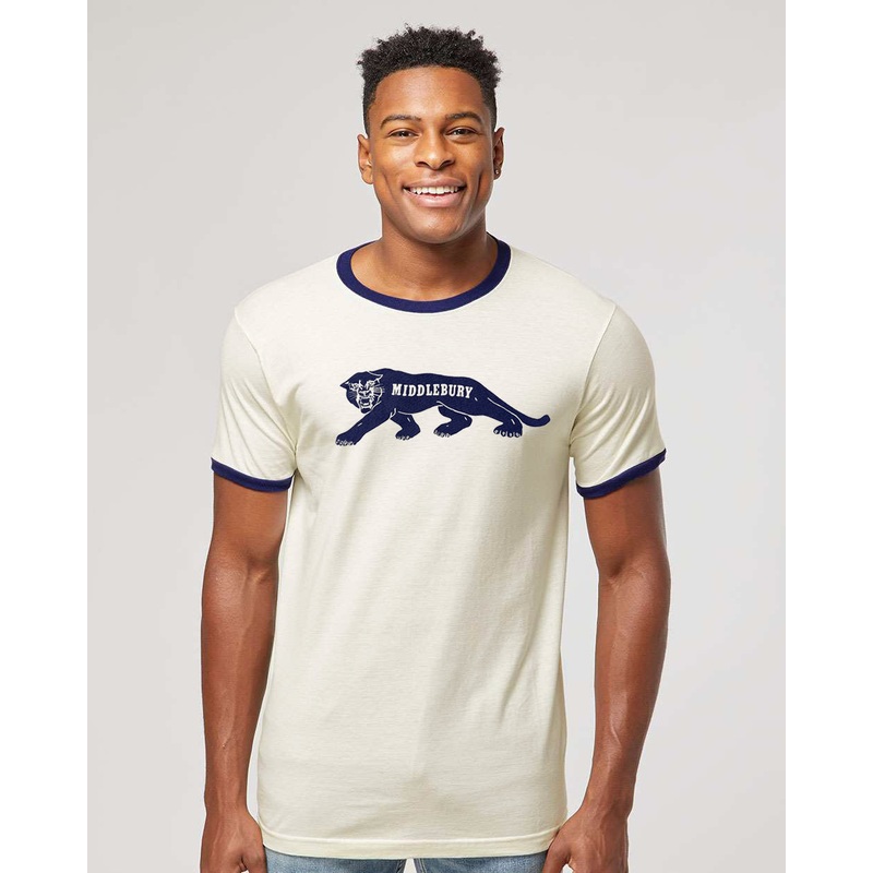 Vintage Panther Ringer Tee (Vintage White/Navy)