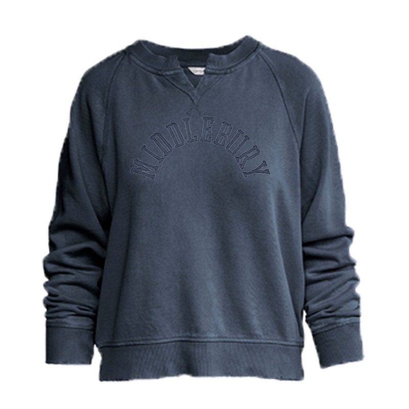 Women’s Middlebury Sewn/Washed Crewneck Sweatshirt (Navy)