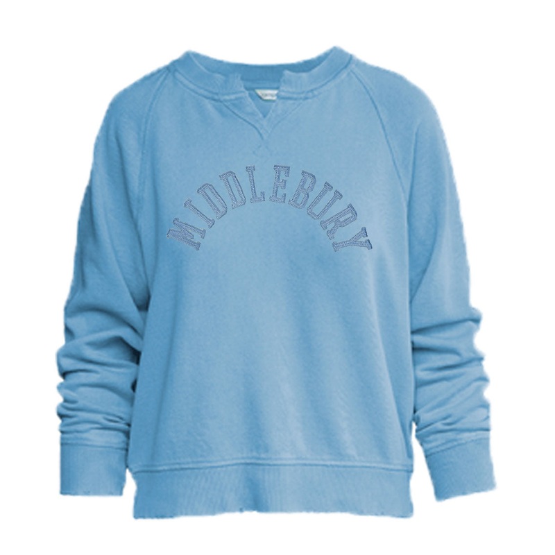 Women’s Middlebury Sewn/Washed Crewneck Sweatshirt (Sky Blue)