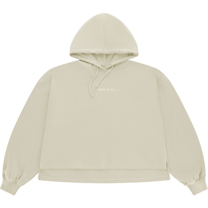 Osaka Cropped Hoodie Warm Grey