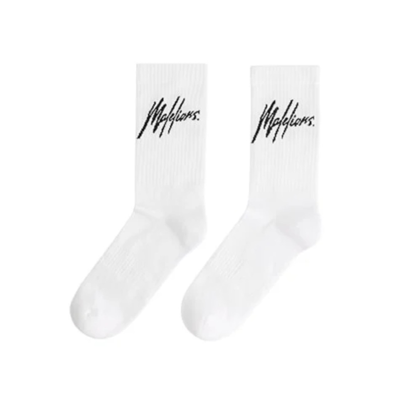 Malelions Signature Socks White/Black (2 Pack)