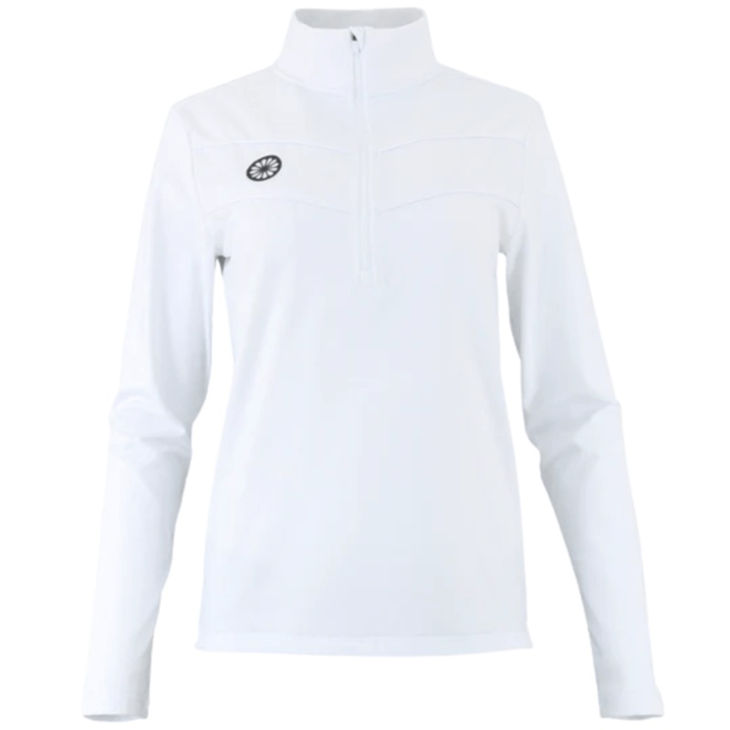 The Indian Maharadja Baroda Chevron Half Zip Sweater W White