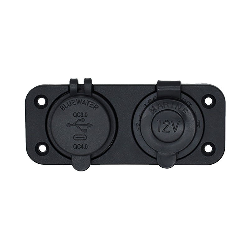 Bluewater Round Dual USB/USB-C Charger [3000-4001A]