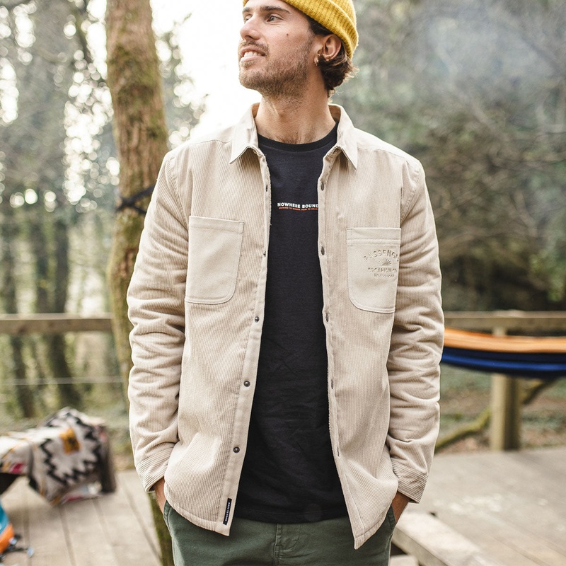 Kodiak Sherpa Lined Cord Overshirt – Feather Grey