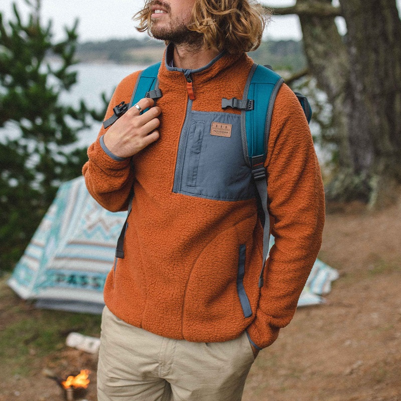 Offgrid 1/4 Zip Recycled Sherpa Fleece – Glazed Ginger