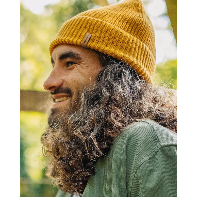 Compass Recycled Acrylic Beanie – Mustard Yellow