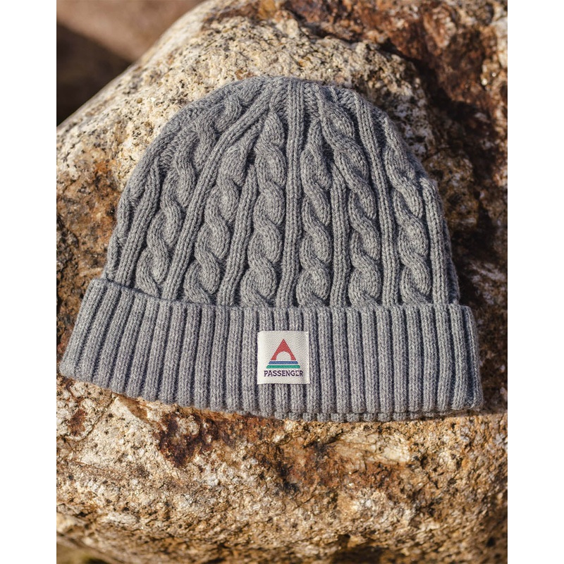 Fireside Cable Knit Beanie – Grey Marl