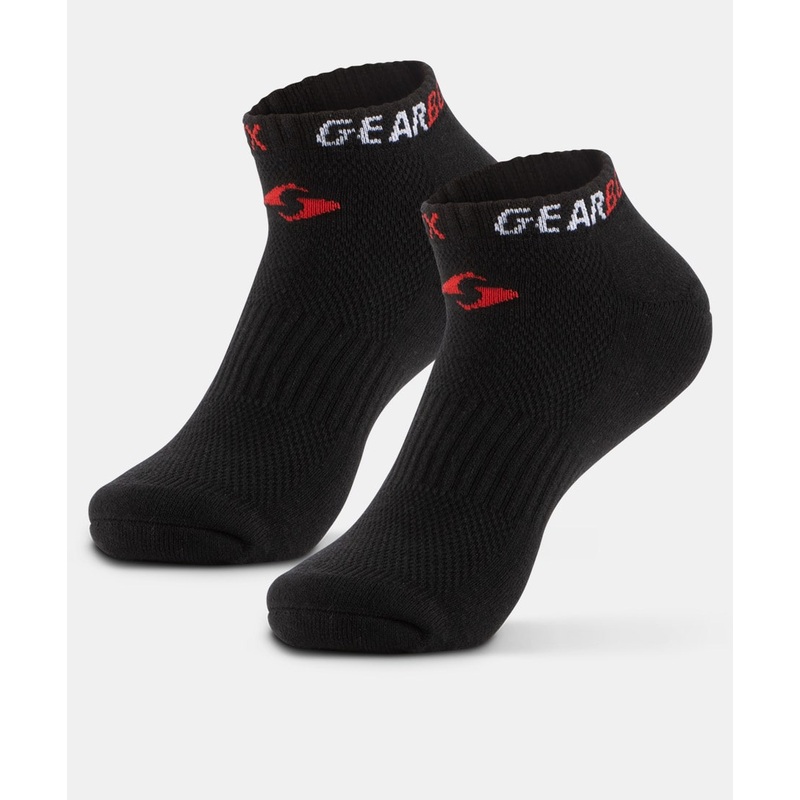 Gearbox No-Show Socks – Black/Red/White