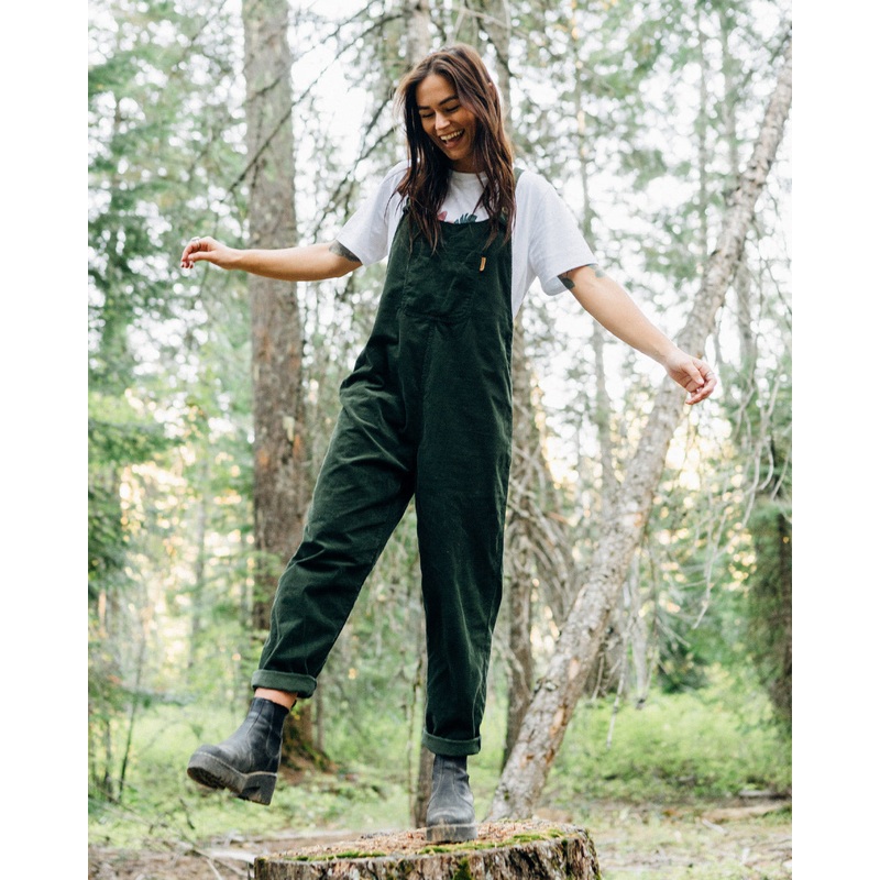 Meadows Cord Dungarees – Fir Tree