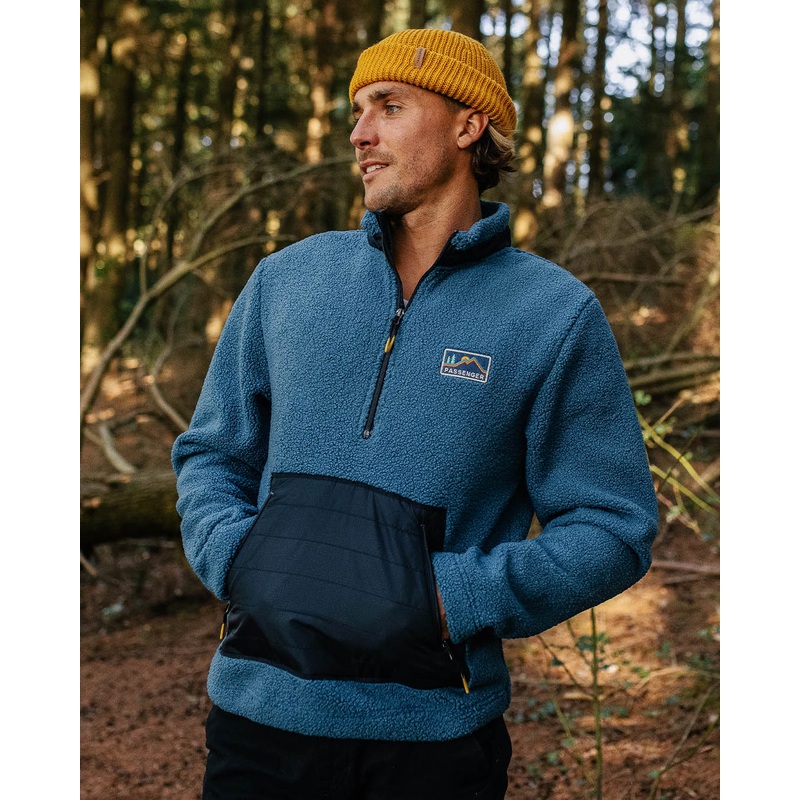 Oceanside Recycled Polar-Lined Sherpa Fleece – Blue Steel