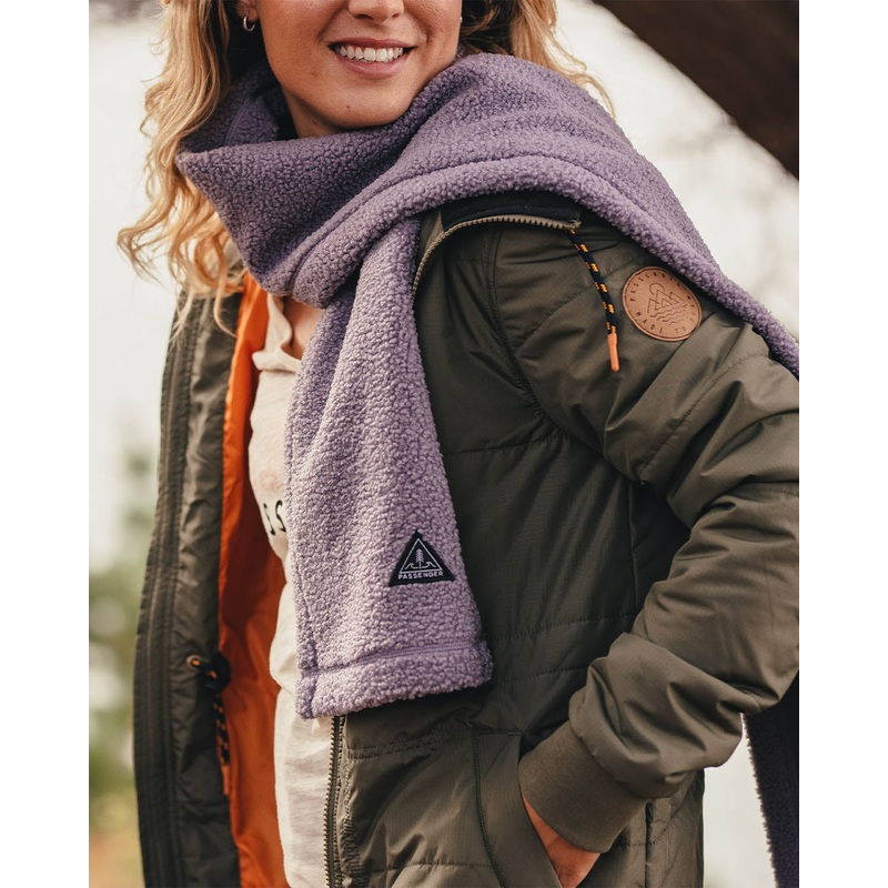 Snug Recycled Sherpa Fleece Scarf – Dusty Lilac