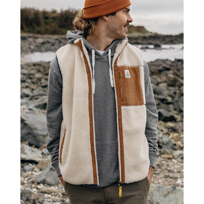 Canyon Recycled Deep-Pile Sherpa Vest – Off White