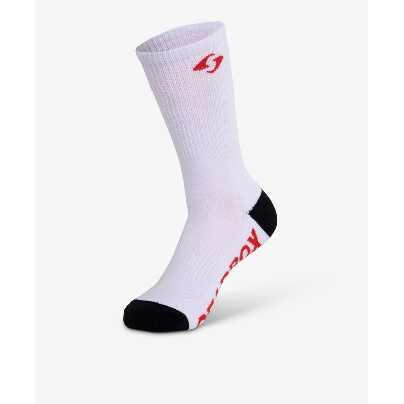 Gearbox Crew Socks – White/Red