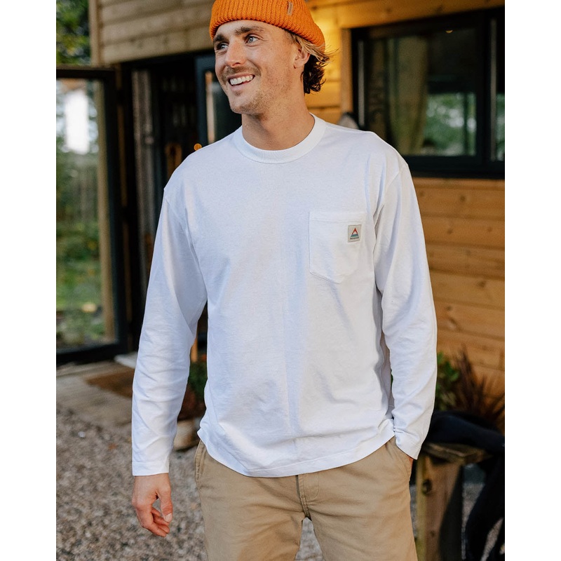 Heritage Organic Relaxed Fit LS T-Shirt – White