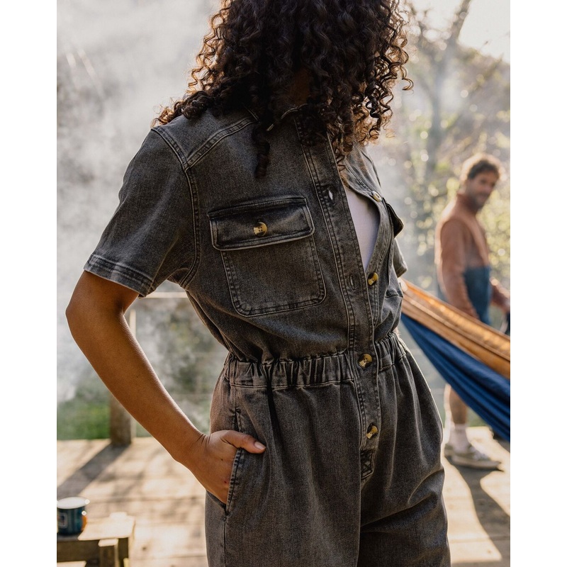 Bluebell Organic Cotton Boiler Suit – Washed Black Denim