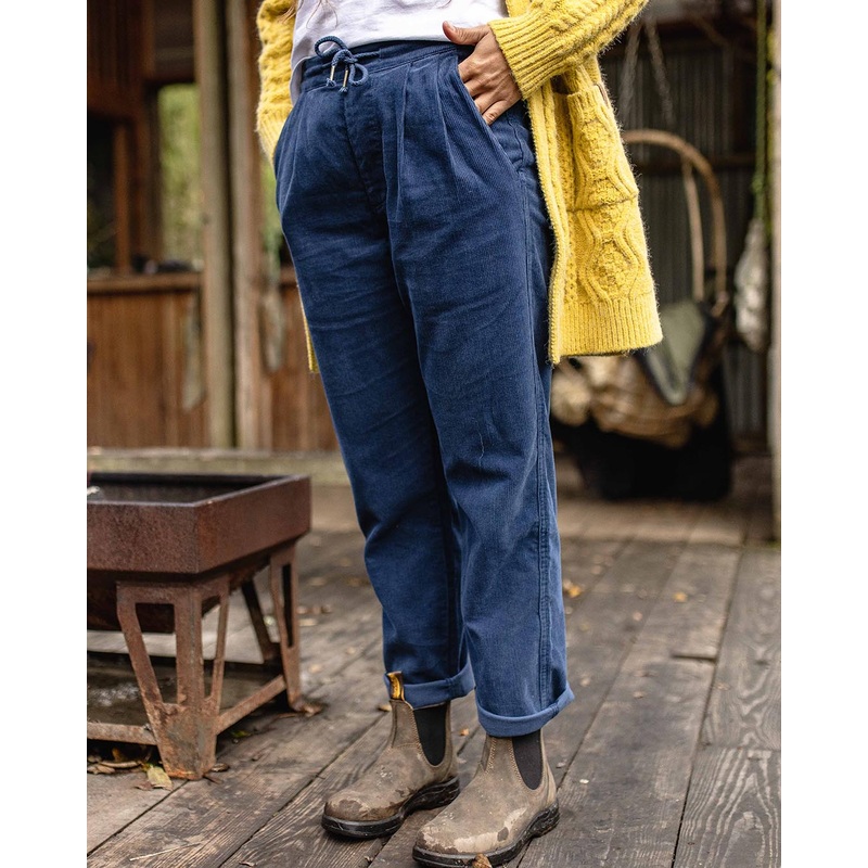 Compass Recycled Corduroy Trouser – Dark Denim