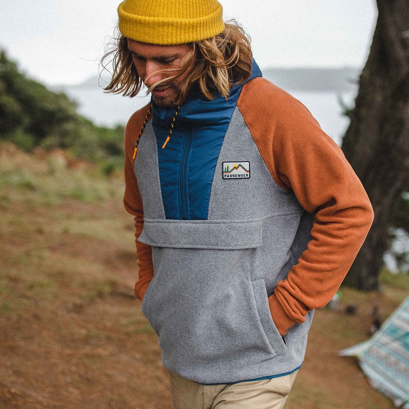 Woodland 1/2 Zip Recycled Polar Fleece – Grey Marl