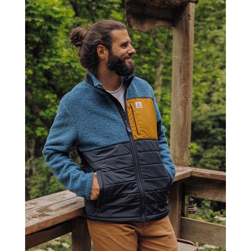 Born Explorer Recycled Polar-Lined Sherpa Fleece – Blue Steel