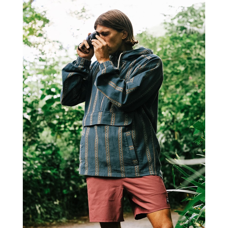 Dune 1/2 Zip Organic Cotton Hoodie – Mediterranean Geo Stripe