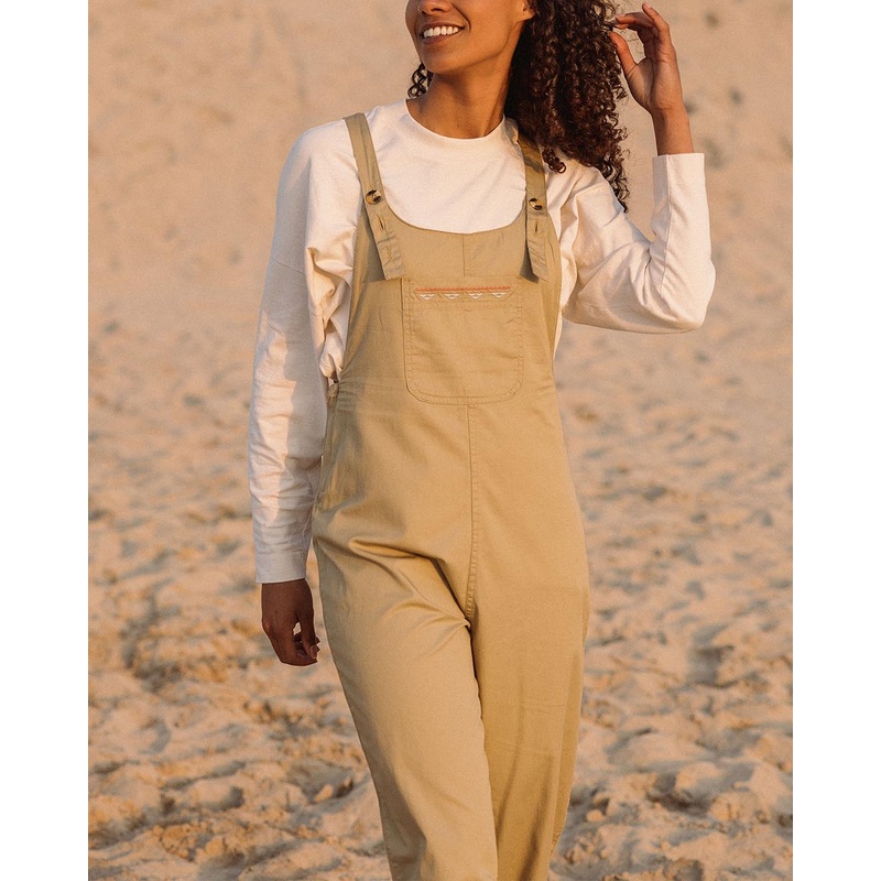 Faye Organic Cotton Dungarees – Biscuit