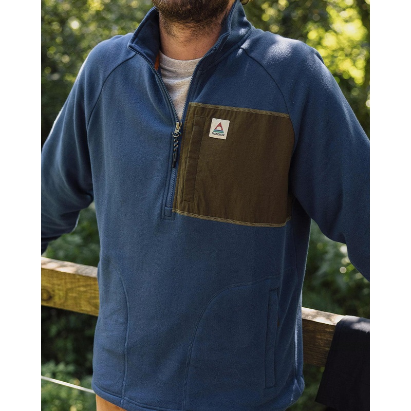 Offgrid 1/4 Zip Recycled Cotton Sweatshirt – Dark Denim