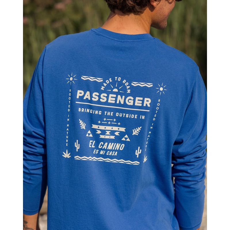 Roam Free Recycled Cotton LS T-Shirt – True Blue