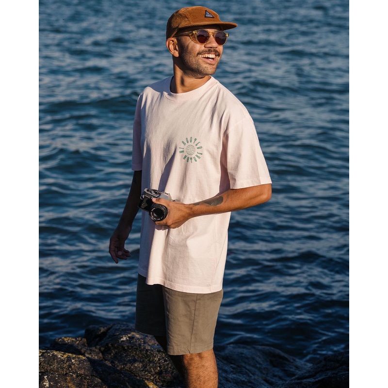 Rooted Recycled Relaxed Fit T-Shirt – Barely Pink