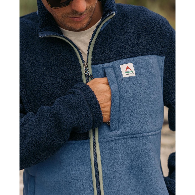 Sendero Recycled Full Zip Fleece – Deep Navy