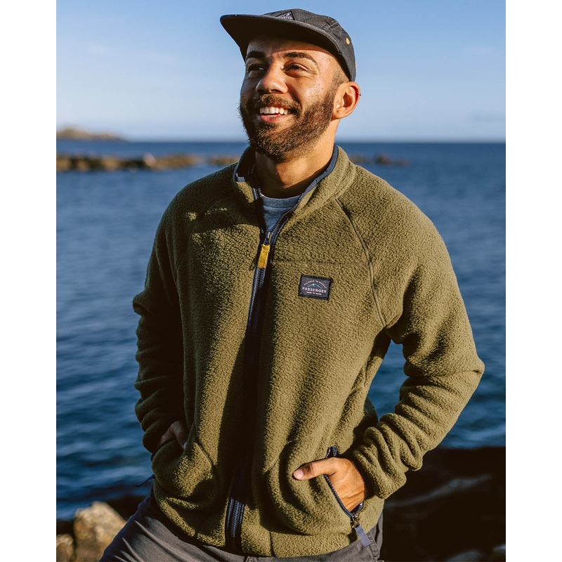 Tripper Full Zip Recycled Sherpa Fleece – Khaki