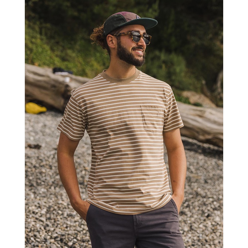 Zen Recycled Cotton Relaxed Fit T-Shirt – Toffee Stripe