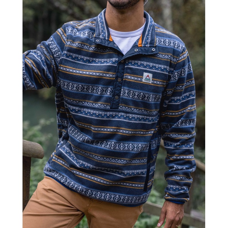 Adrift Recycled Polar Fleece – Midnight Fairisle