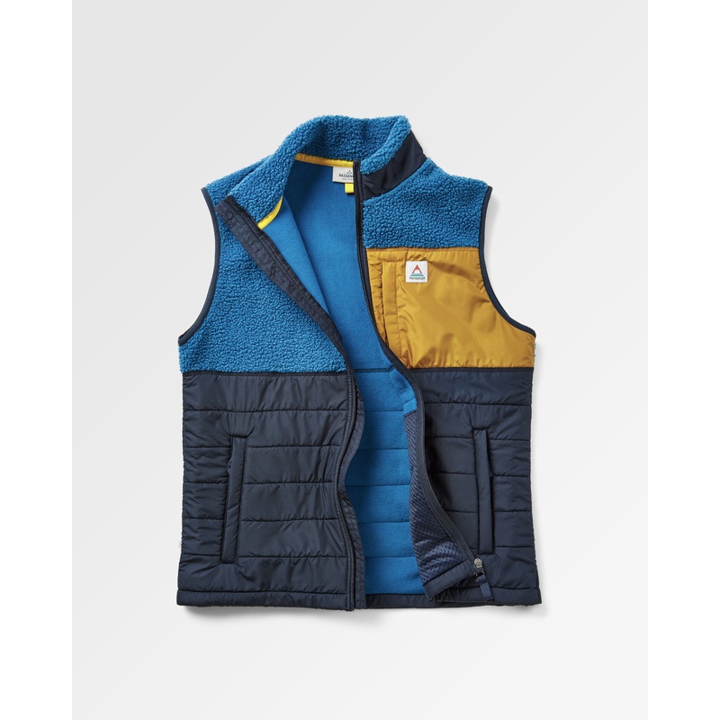 Born Explorer Recycled Polar-Lined Sherpa Vest – Blue Steel