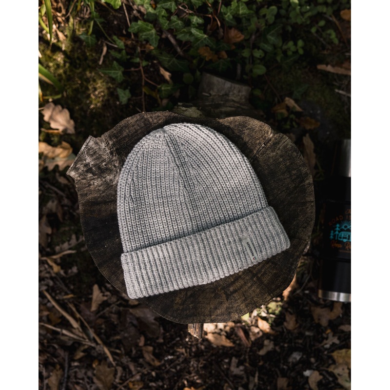 Compass Recycled Beanie – Light Grey Marl