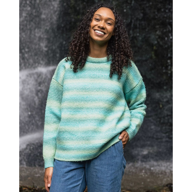 Fika Recycled Knitted Jumper – Sea Blue Dip