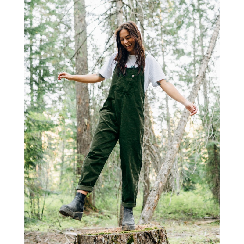 Meadows Organic Cotton Corduroy Dungarees – Fir Tree