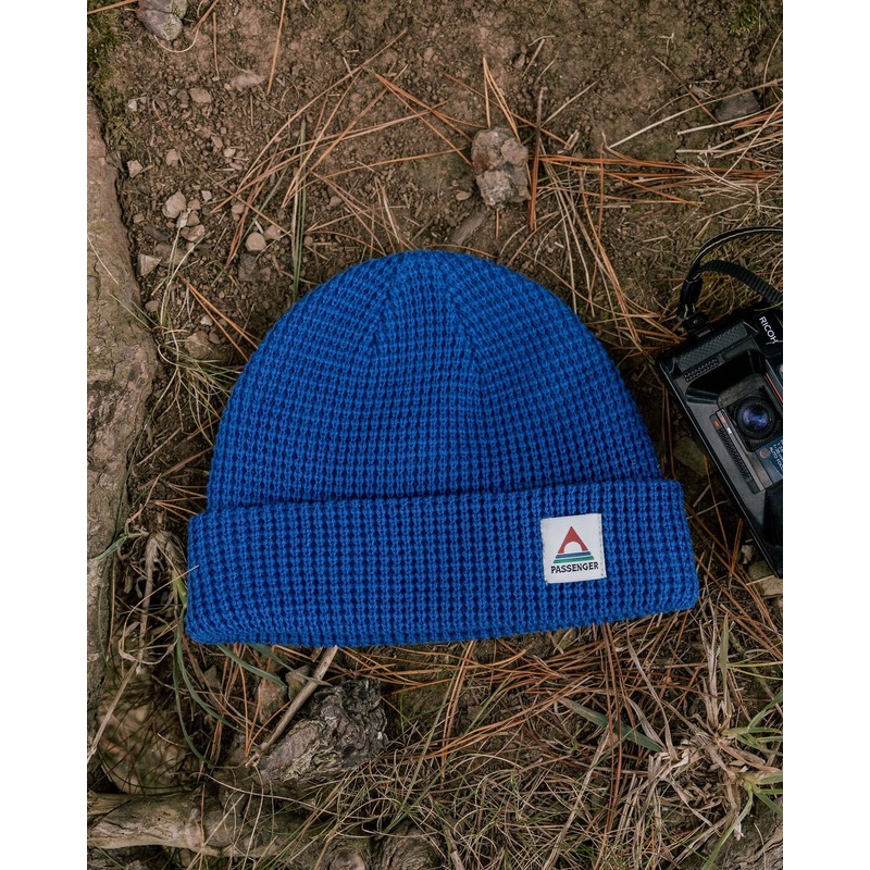 Moss Double Layer Recycled Waffle Beanie – True Blue