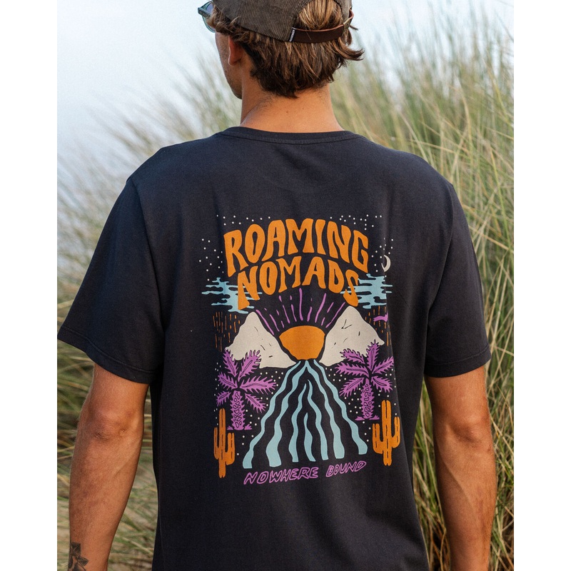 Roaming Nomads Recycled Cotton T-Shirt – Black