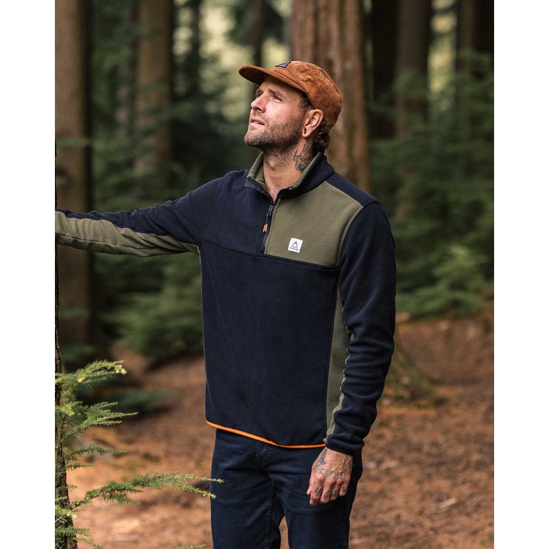 Root Recycled Polar 1/4 Zip Fleece – Black