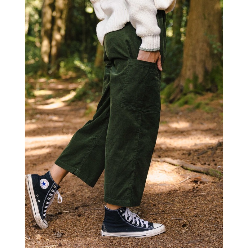 Someday Organic Cotton Corduroy Cropped Trouser – Fir Tree