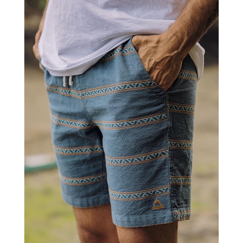 Drifter Organic Cotton Jacquard Shorts – Mediterranean Geo Stripe