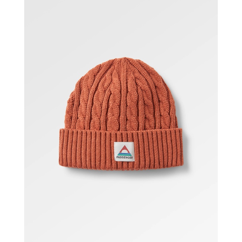 Fireside Recycled Cable Knit Beanie – Baked Clay