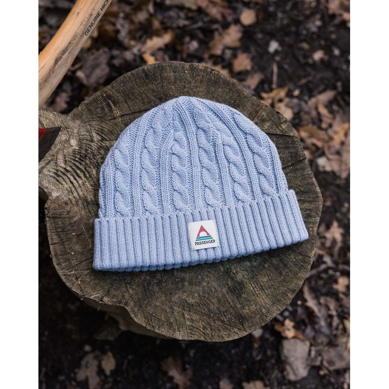 Fireside Recycled Cable Knit Beanie – Blue Fog